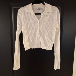 Freshman Ivory Knit Button-Up Sweater